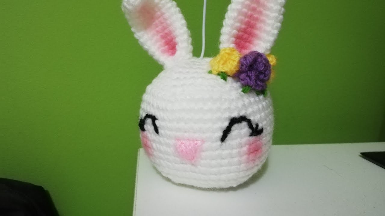 Conejo de Pascua Portafotos Amigurumi Crochet