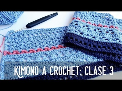 Kimono a Crochet. Nuevo Reto! Clase 3. #crochetycalma Cómo tejer una chaqueta kimono a crochet.