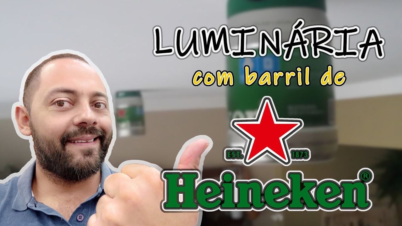 Luminária com Barril de Heineken