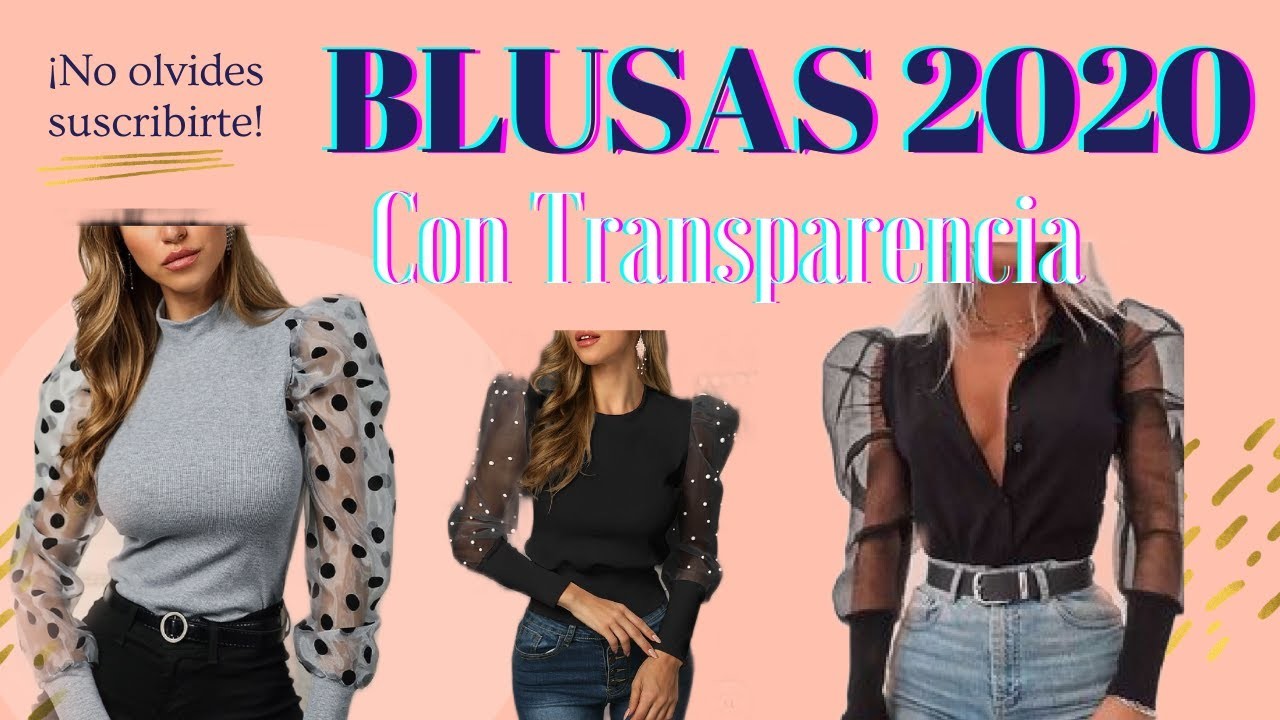 MODA 2020|BLUSAS CON MANGAS TRANSPARENTES Y ABULLONADAS , TENDENCIAS 2020