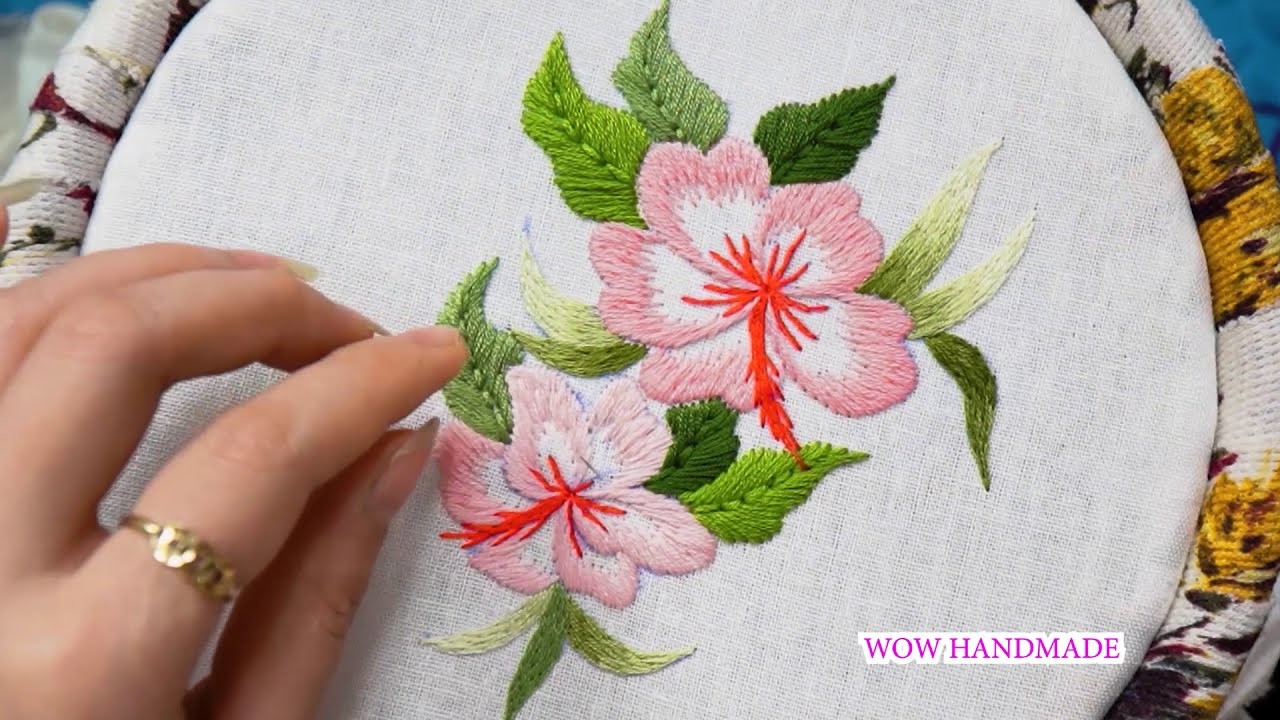 Cómo Bordar Flores a Mano - WOW HANDMADE ( Hand Embroidery )