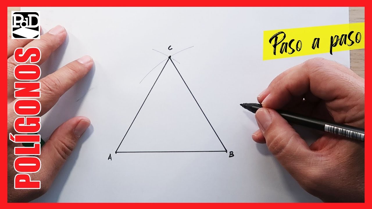 Cómo Dibujar un Triángulo Equilátero dado el Lado. Trazado Paso a Paso con Compás Sobre Papel.