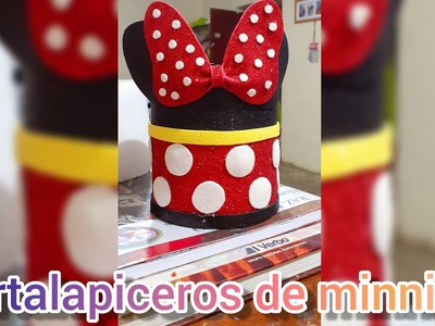 ⚡Cómo hacer un portalapiceros de Minnie Mouse~ Paso a paso♡.