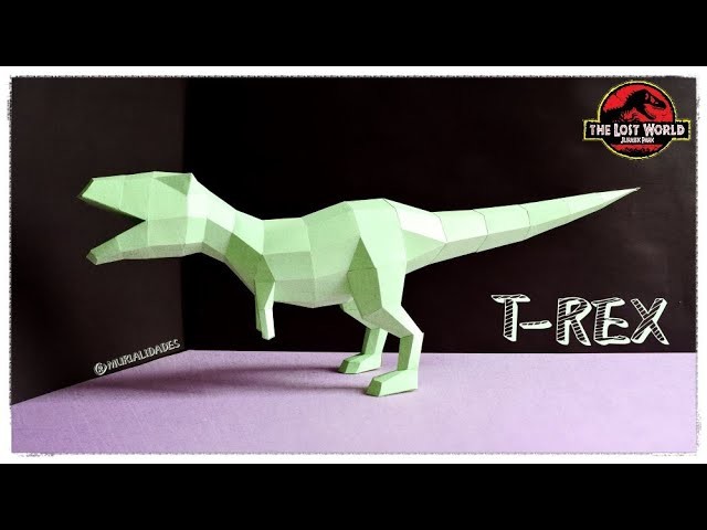 ???? Cómo hacer un TIRANOSAURIO REX fácil - Plantilla Gratis!! Dinosaurio PaperCraft DIY T-REX
