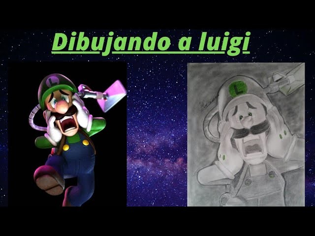 Dibujando  a LUIGI de mario bros - mansion 3 rápido y sencillo