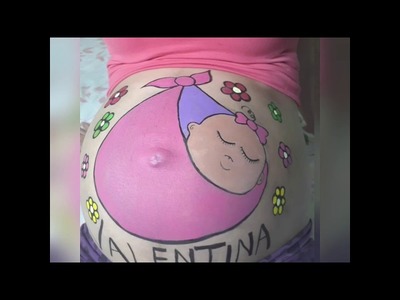 Dibujos para pintar panza de embarazada faciles esperando tu llegada Génesis