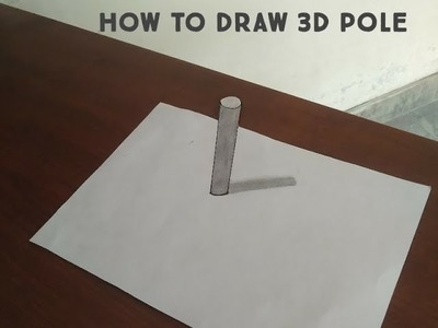 How to draw 3d pole || for beginners || Cómo dibujar un poste 3d || Comment dessiner un poteau 3D