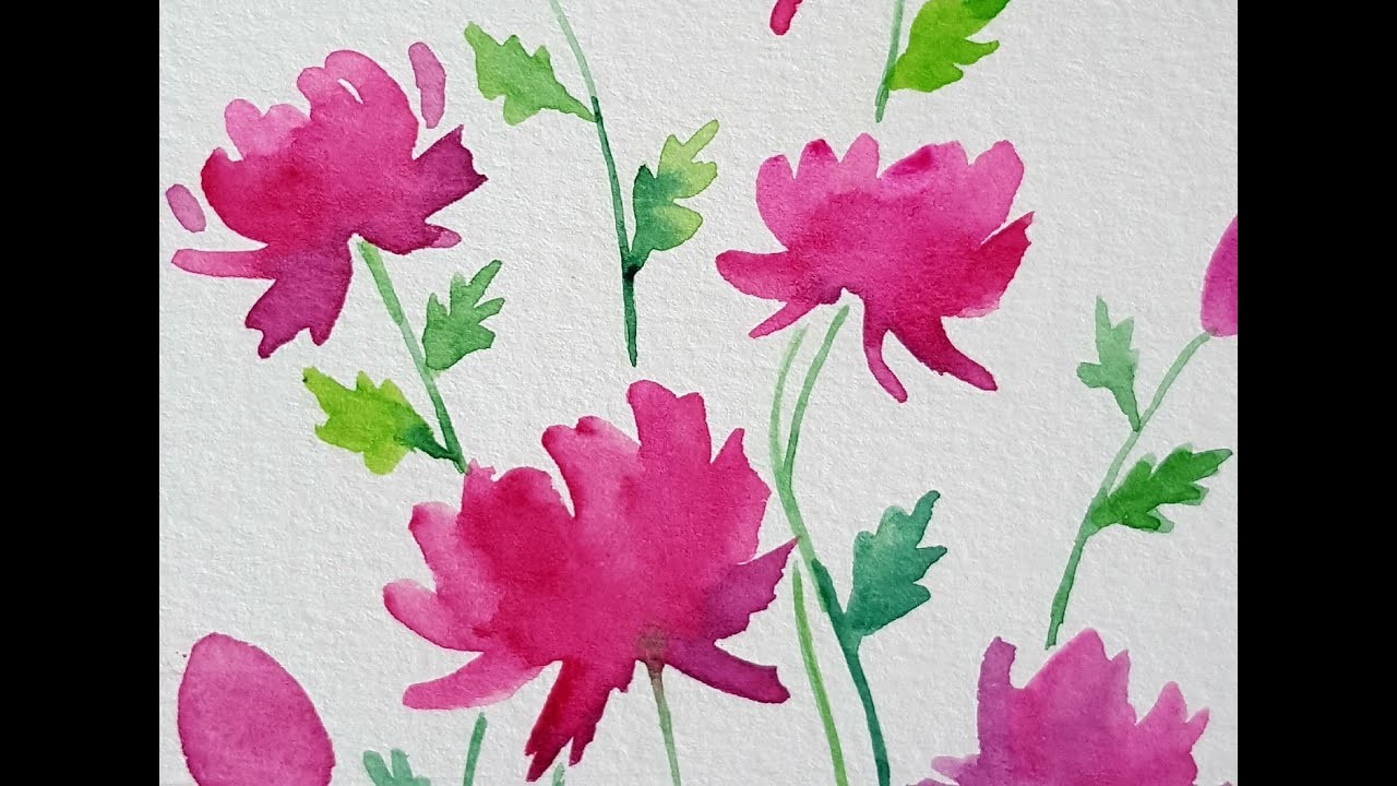 Peonías fáciles en acuarela. Paso a paso. Watercolor tutorial. Simple peonies for beginners