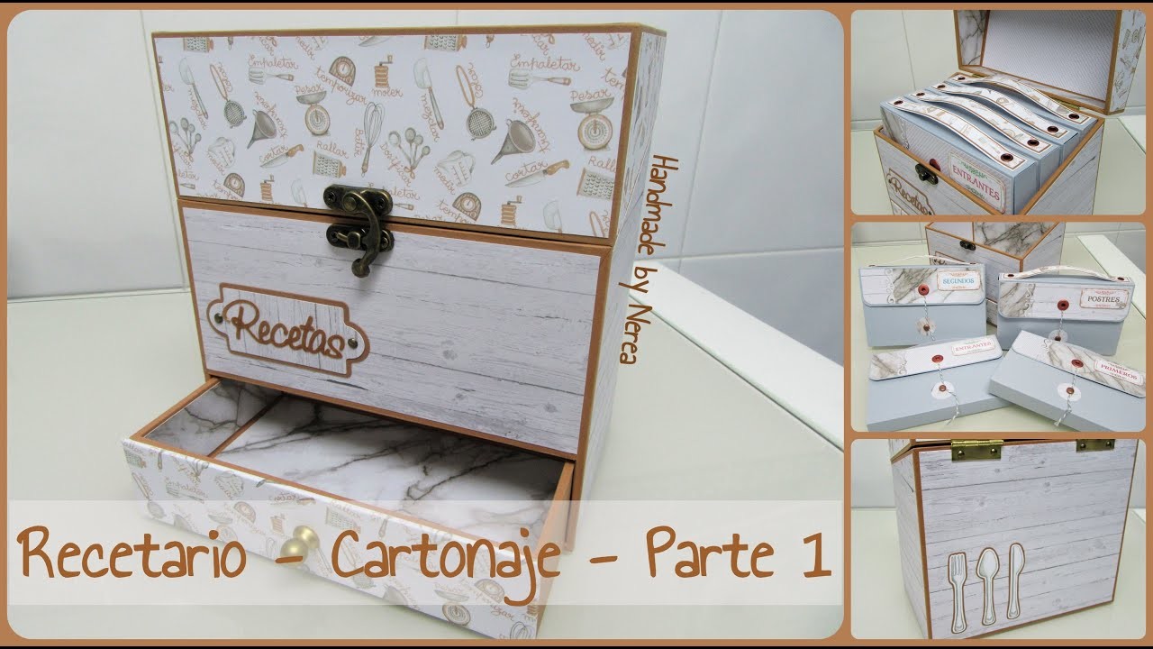 Recetario -  Proyecto cartonaje  (Caja para recetas, fotos. ) - Parte 1