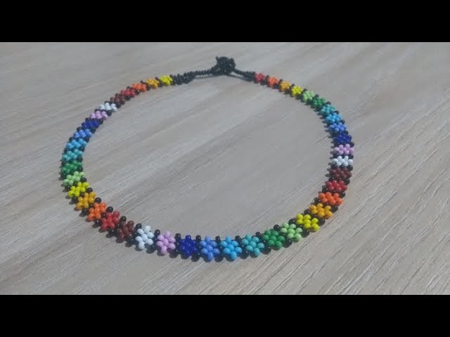 Tutorial - Choker de florecitas en mostacilla