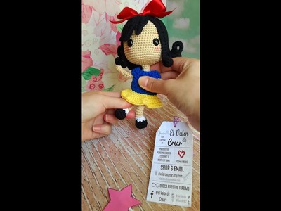 Blanca Nieves Princesa Disney Crochet. Amigurumi. Big head