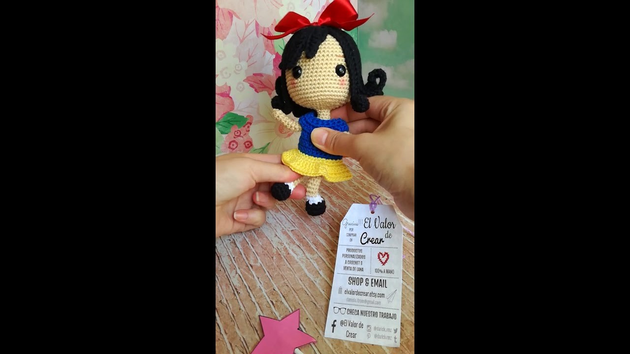 Blanca Nieves Princesa Disney Crochet. Amigurumi. Big head