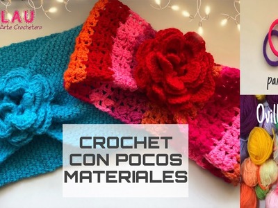 CUELLO O VINCHA FÁCIL | 2 flores + 1 rectángulo | Crochet fácil | EliClau