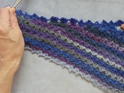 El borde para la chalina triangular.