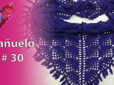 Pañuelo a Crochet Con 100 gr de HILO (paso a paso) # 30
