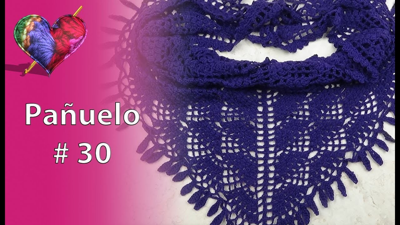 Pañuelo a Crochet Con 100 gr de HILO (paso a paso) # 30