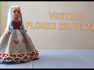 Vestido de Flores Silvestres a crochet para muñeca Nancy