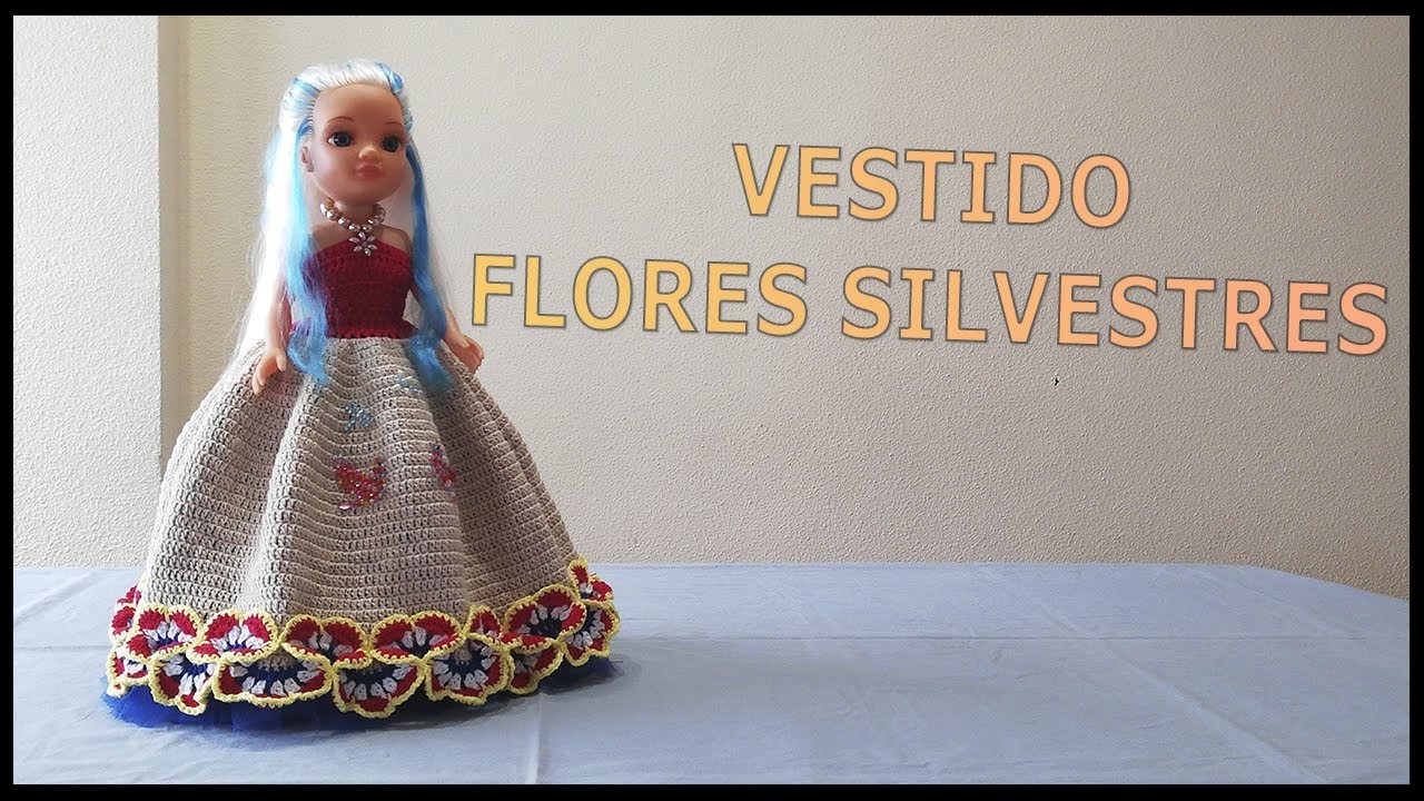 Vestido de Flores Silvestres a crochet para muñeca Nancy