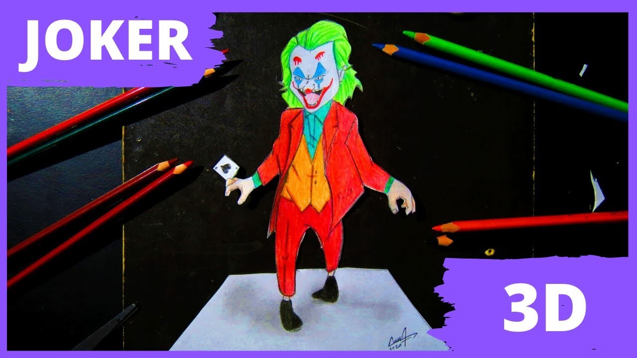 Como DIBUJAR al JOKER. GUASON FACIL????DIBUJOS 3D????Taku Sketch
