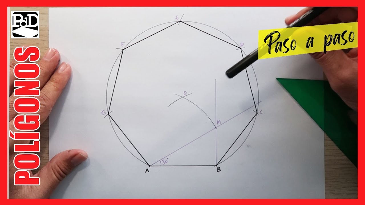 Cómo Dibujar un Heptágono a partir del Lado, con Compás. Polígono de 7 lados paso a paso.