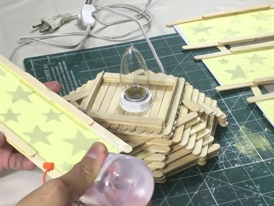 Como fazer luminária com palito de picolé - Artesanato - DIY. DIA DOS PAIS