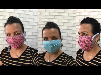 Máscara  caseira de tecido sem elástico e com  #FiqueEmCasa  coronavírus how to sew mask