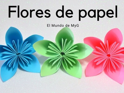 Cómo hacer Flores de papel. How to make a Paper Flower. DIY - El Mundo de MyG