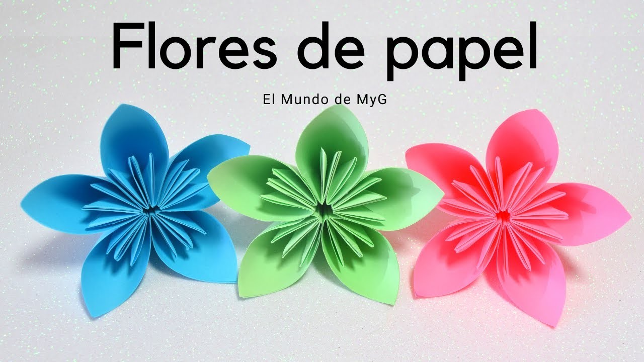Cómo hacer Flores de papel. How to make a Paper Flower. DIY - El Mundo de MyG