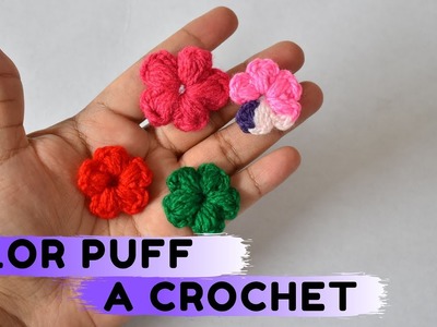 ????Como tejer una flor puff muy fácil????.How to knit a puff flower very easy