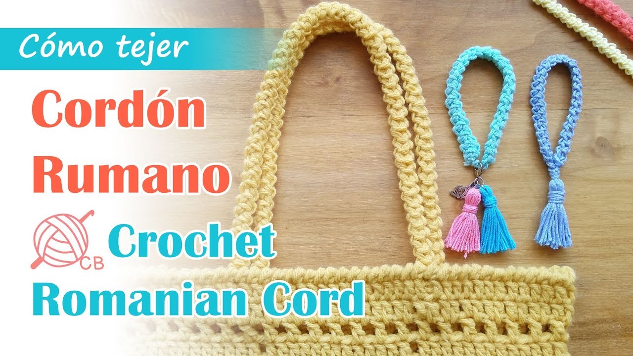 Cordón Rumano Crochet - Romanian Cord - Cómo tejer Asas Correas para Bolso - Easy Strap for Bag