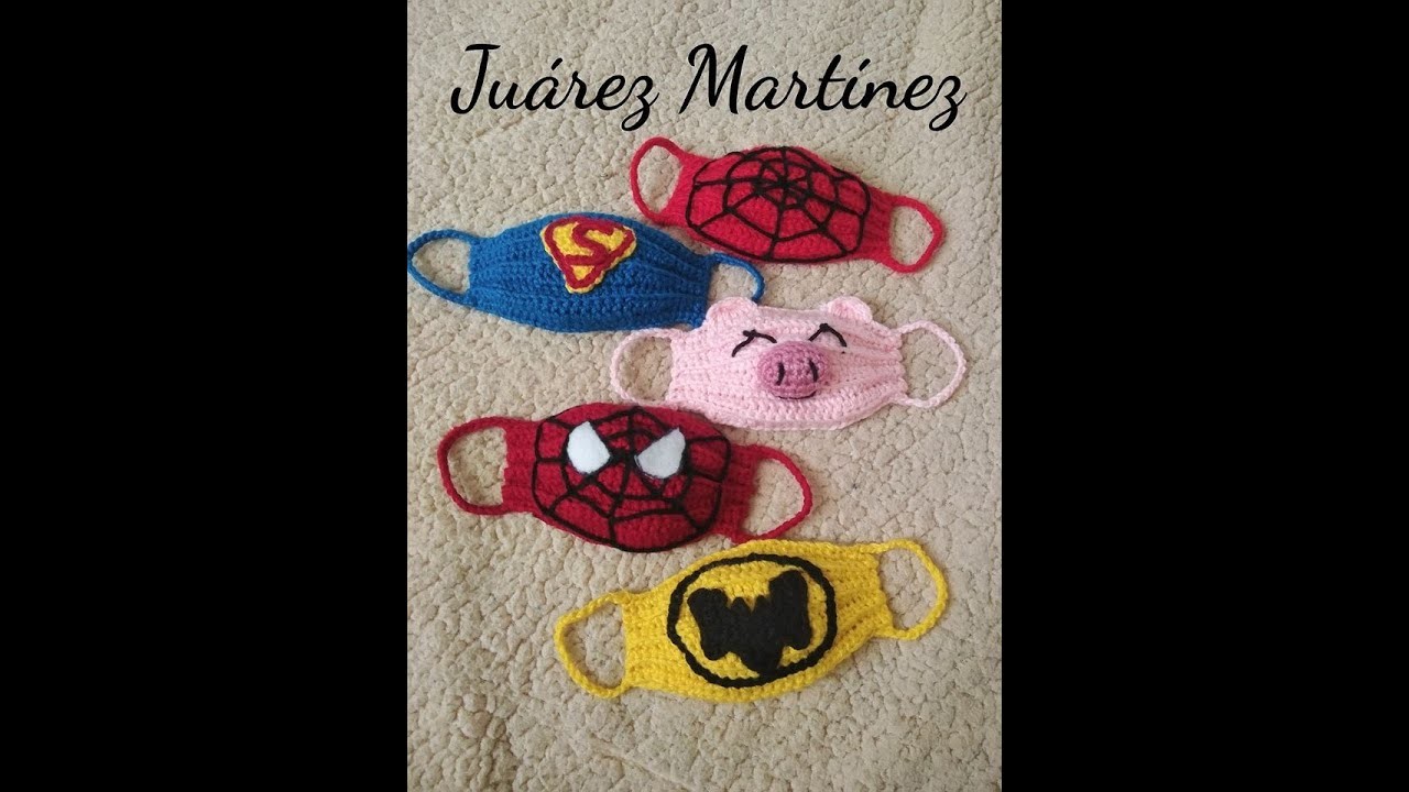 Cubrebocas a crochet de superman para los peques ????