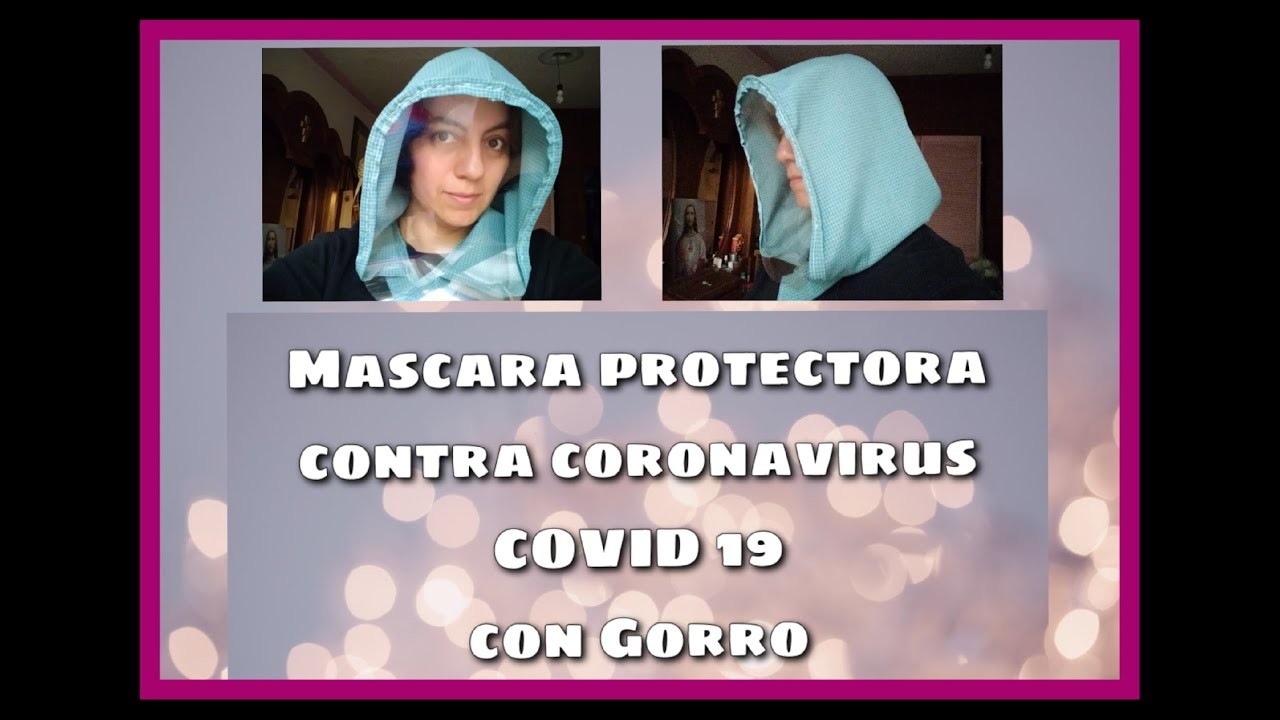 Mascara protectora contra coronavirus COVID 19 con gorro