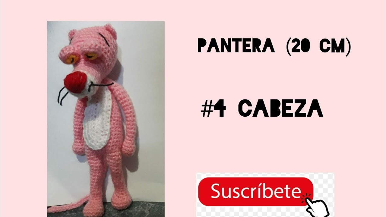 Pantera rosa a crochet (20 cm) Cabeza