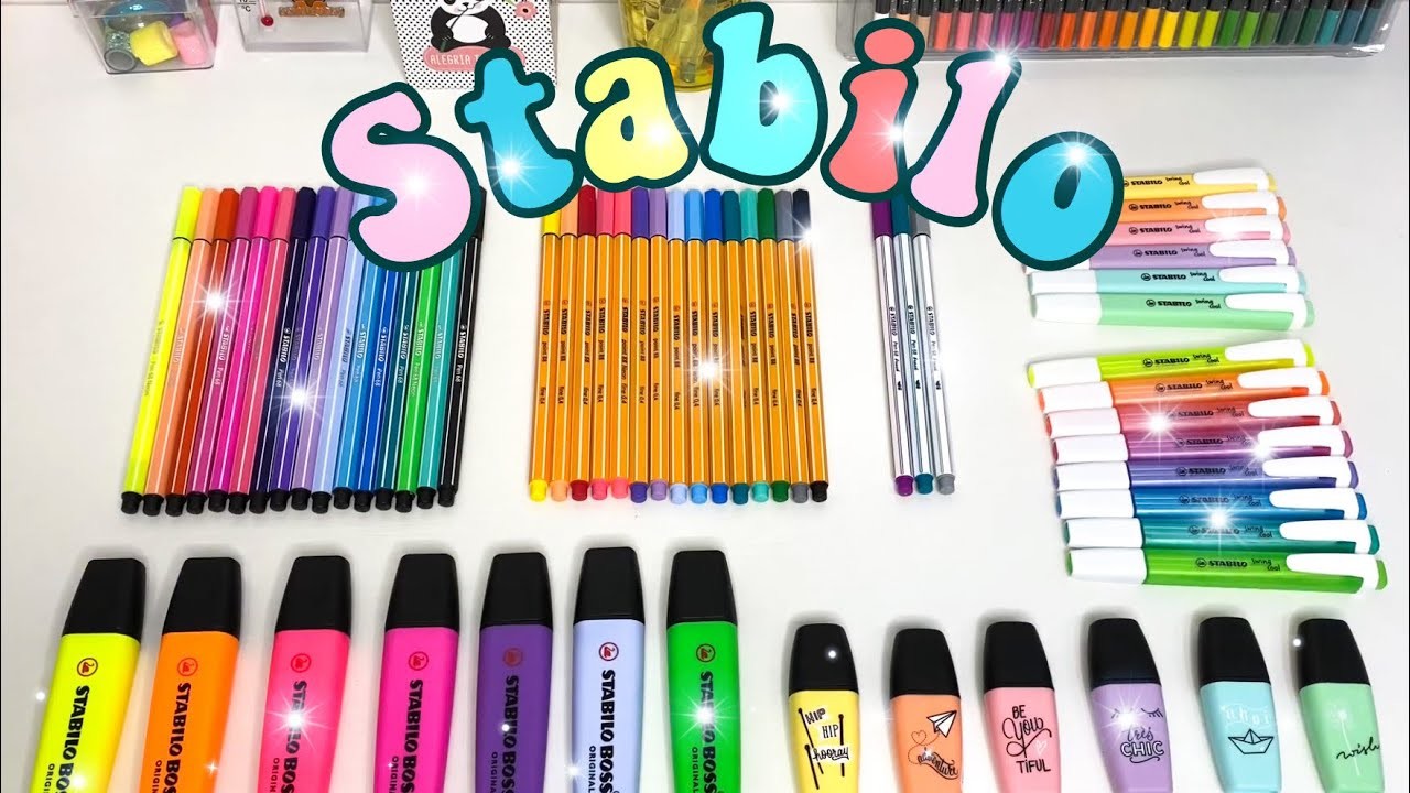 PEN TEST STABILO (brush pen, marca texto Boss, swing coll, pen 68, fine pen)