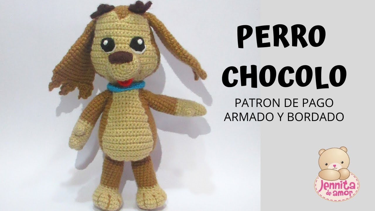 PERRO CHOCOLO  PATRON DE PAGO, Armado y Bordado (Link de compra en Descripción| Amigurumi
