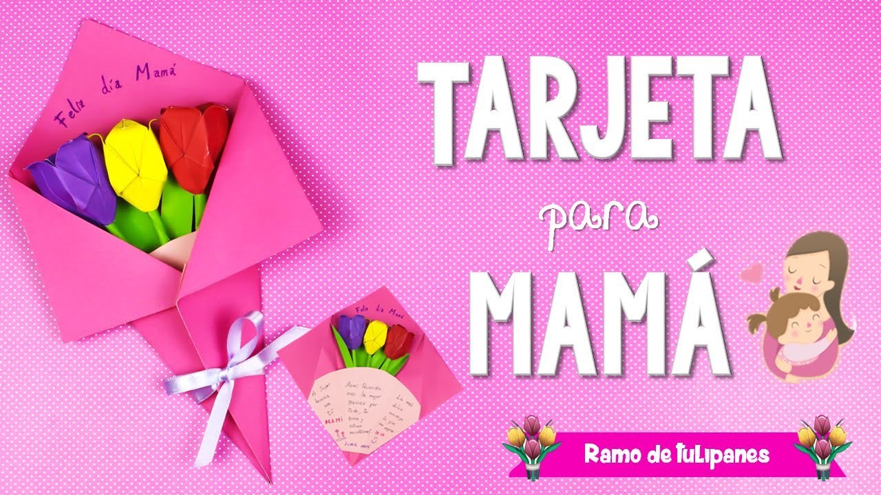 Tarjeta para el día de la madre - Tarjeta Ramo de tulipanes ???? |Partypop DIY????|