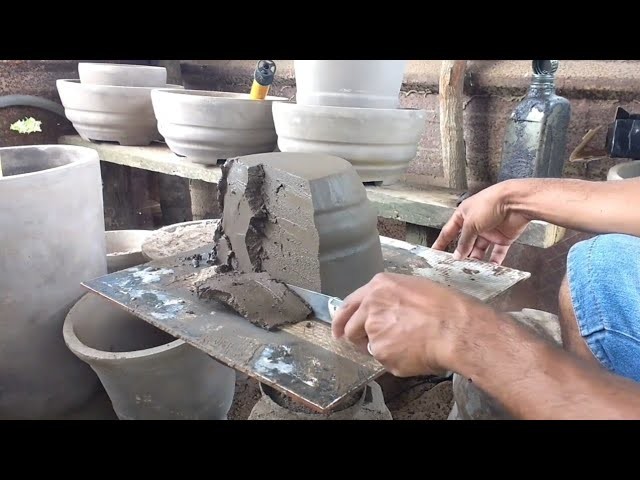 Vaso de parede. Como fazer vaso de cimento. Jardim vertical. Cement craft ideas
