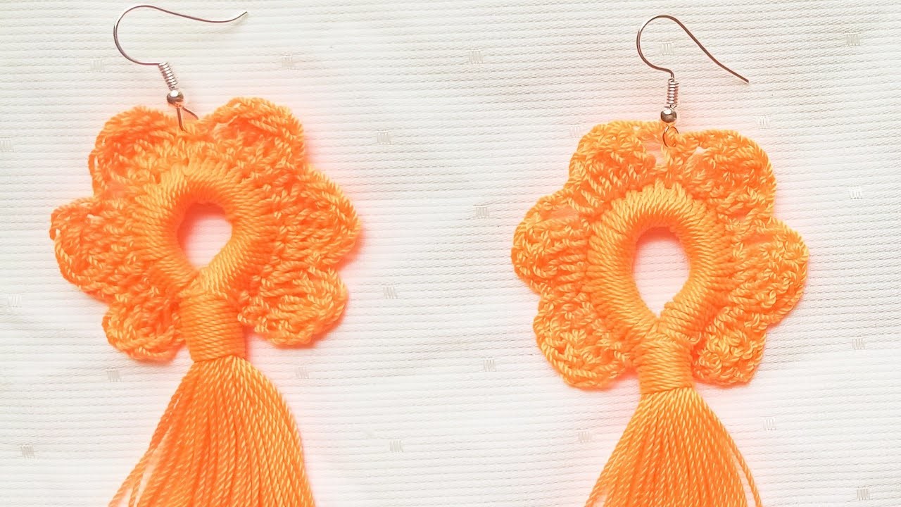 Aretes tejidos a crochet Flores pasó a paso