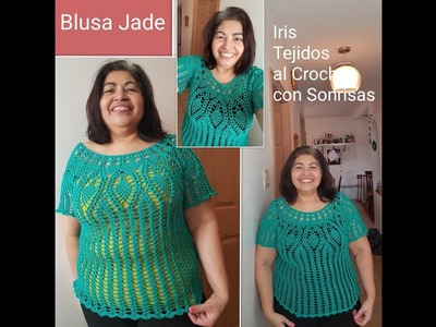 Blusa Jade  canesu primera parte a crochet