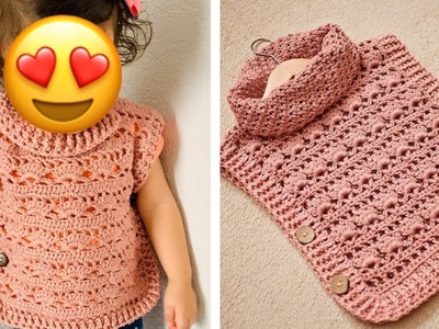 Capita o poncho para bebe tejido a crochet | 12 a 18 meses | paso a paso | tejidos bebe