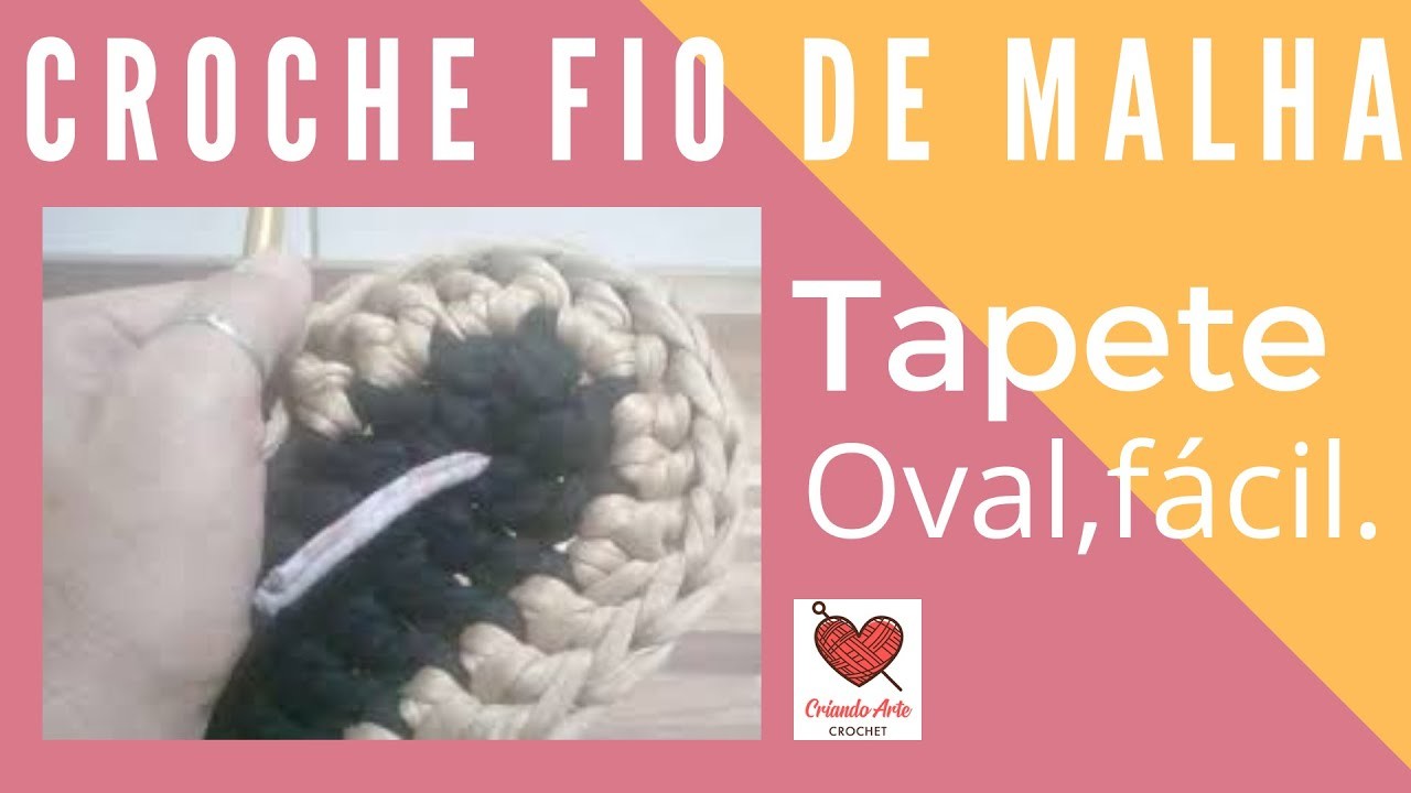 Como fazer tapete oval de croche fio de malha? #crochefiodemalha