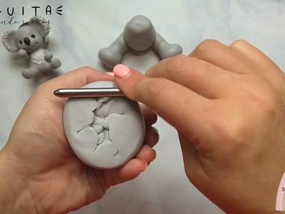 Como hacer un koala en porcelana fría plastilina biscuit polymer clay * Tutorial * DIY