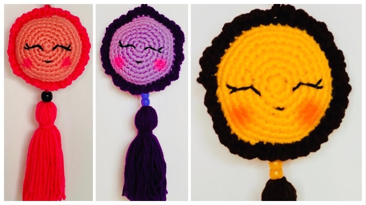 Como hacer un llavero fácil y rápido tejido a crochet.#llavero #tejidosacrochet #ideasdetejidos