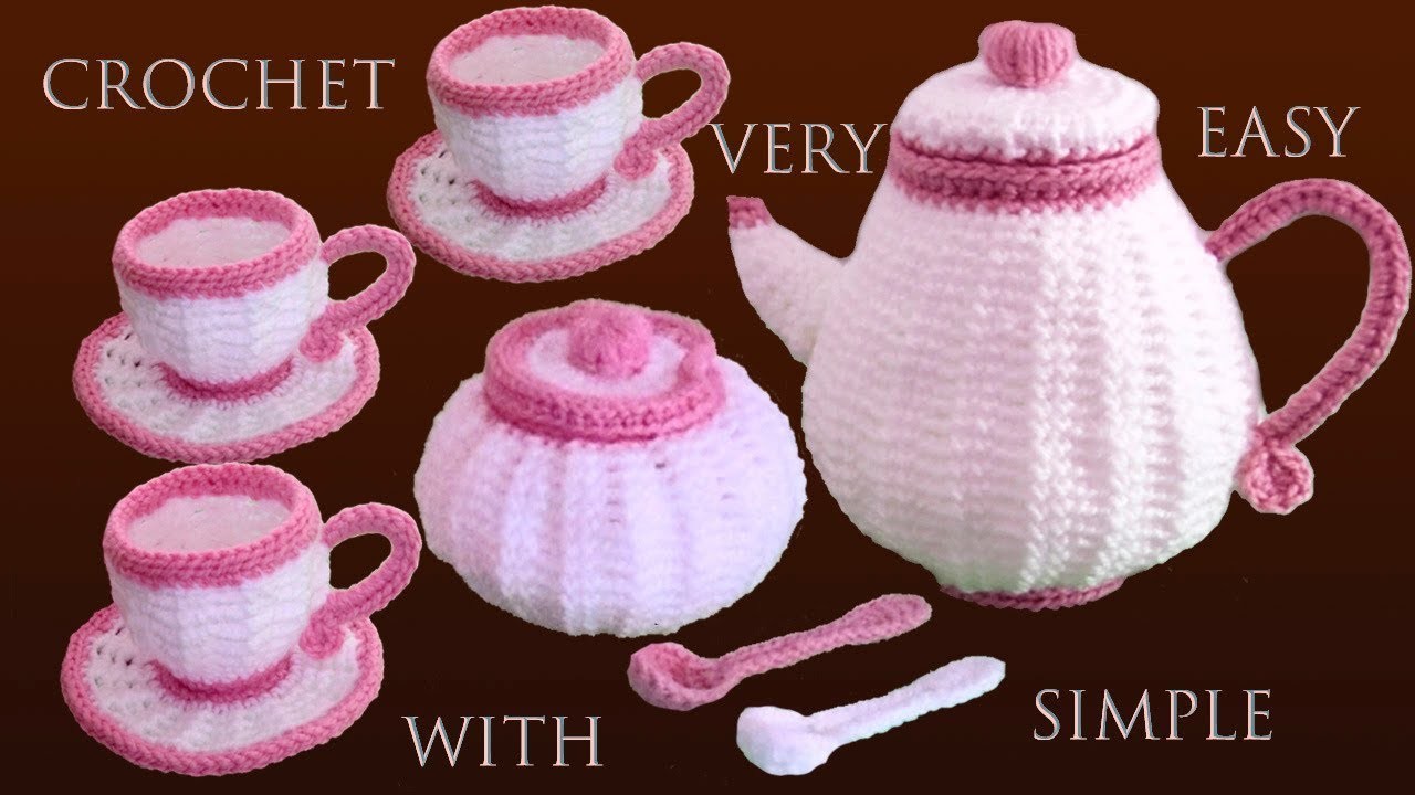 Como tejer a crochet azucarero para juego de tazas de té y café ganchillo para principiantes