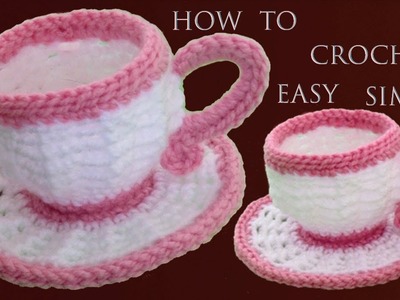Como tejer a crochet paso a paso tazas de té y café tejidas con ganchillo para principiantes