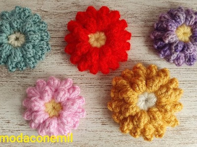 Como tejer una flor fácil a crochet paso a paso
