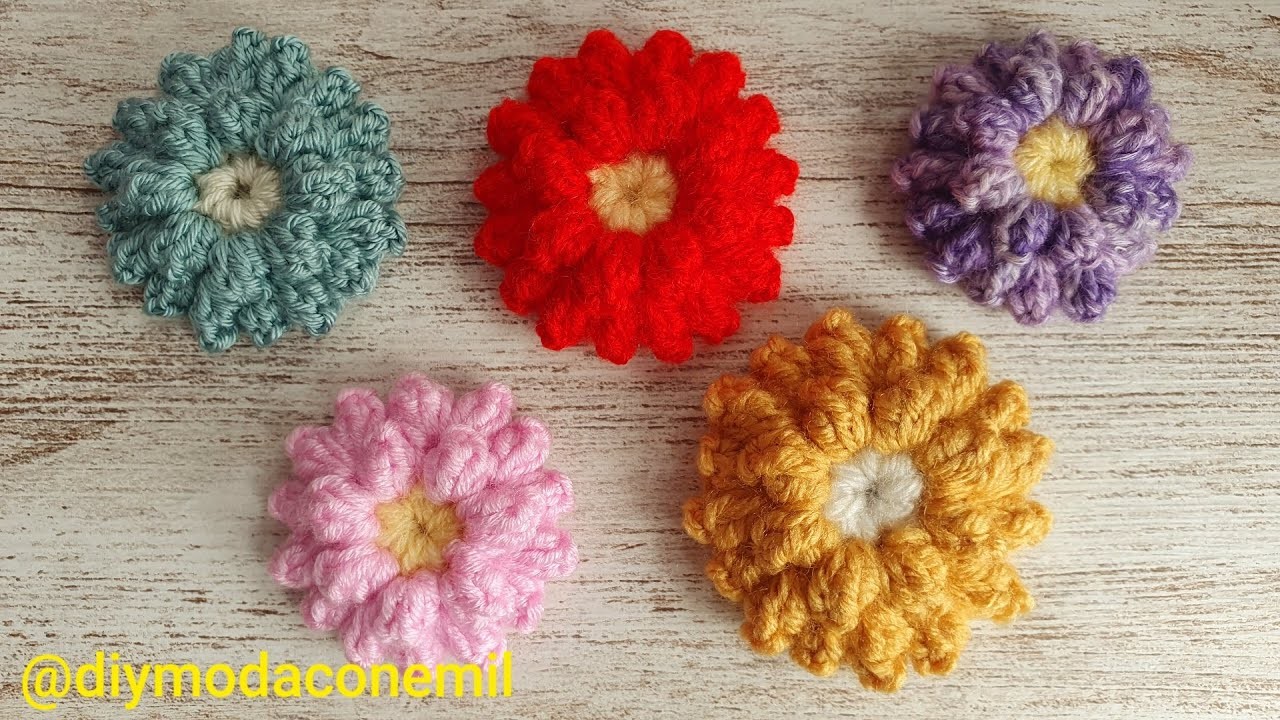 Como tejer una flor fácil a crochet paso a paso