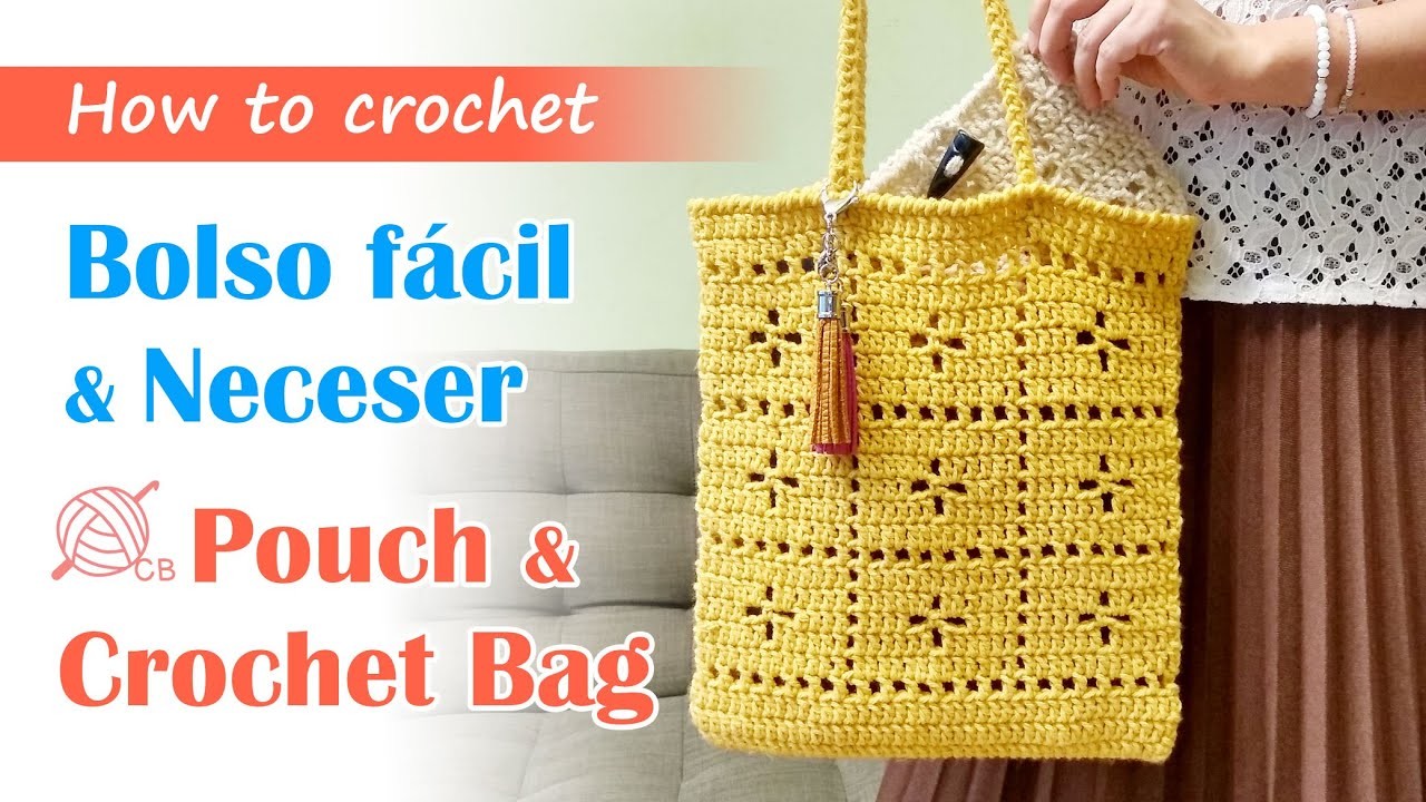 [ENG Sub] Crochet Market Bag & Pouch -Bolso Crochet con Flores y Neceser SS 2020 - Bolsa de Compra
