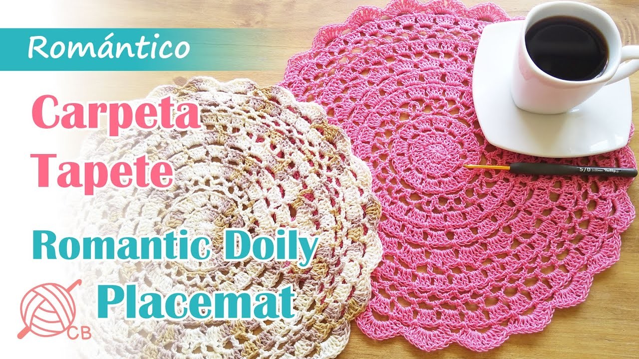 [ENG Sub] Romántico Carpeta Tapete a Crochet - Romantic Placemat Doily Free Pattern - Home 2020