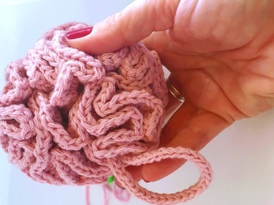 Esponja de baño realizada en ganchillo.crochet